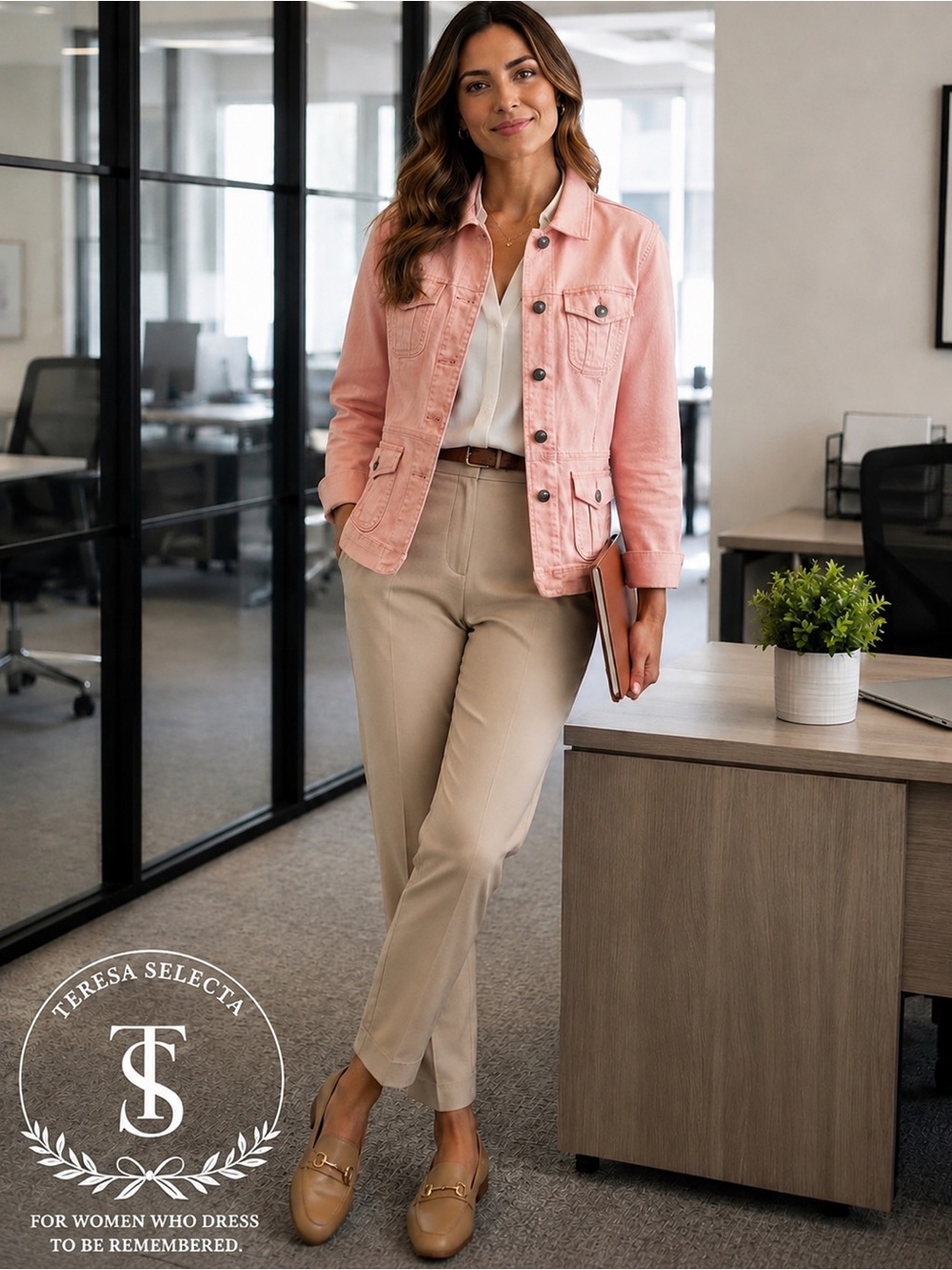 Talbots Pink Denim Jacket - Women's Button-Front Jean Jacket